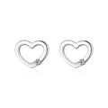 100% 925 Sterling Silver Rose Gold Color Hearts Clear CZ Stud Earrings for Women Fashion Wedding Silver Jewelry Bijoux