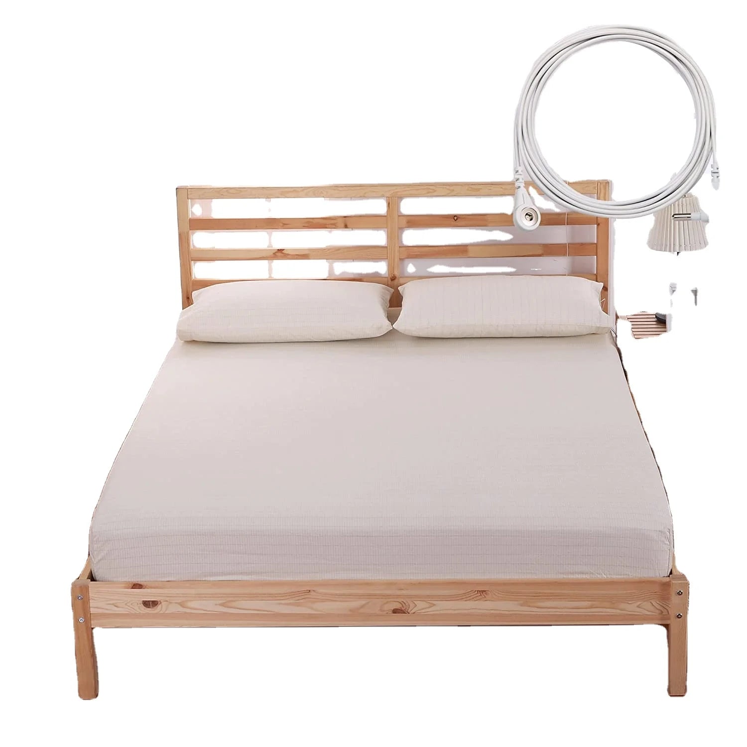 Silver Organic Cotton Eco-friendly 300tc Customizable Size Grounding Bed Sheet