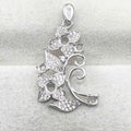 Sterling Silver 3mm+4mm Semi Mount Pendant Empty Frame Blank Support Setting S925 Base Holder Without Center Stone for DIY Inlay