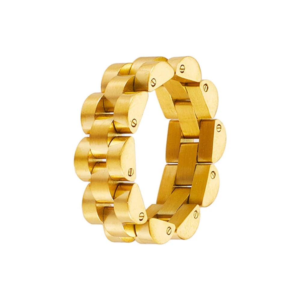 BASQUESUN Factory Wholesale STOCK Custom Jewelry Stainless Steel Watch Strap Band Rings