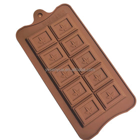 10 Cavities Rectangle Silicone Chocolate Mold Leaf Shape Ice Tray Handmade Soap Mold DIY Pudding