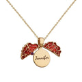 Personalized Openable Stainless Steel Red Color Flower Pendant Necklace for Women with Zircon