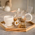 Factory Wholesale High End White Glass Teapot Glass Teapot With Infuser