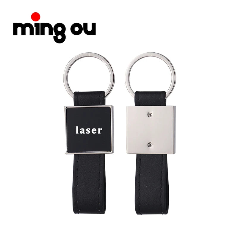 Car Key Chain Leather Metal Keychain Laser Engraving Keychain