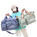 Custom Logo Outdoor Travel Gym Bag for Women Portable for Pink Nylon Duffel with Zipper Closure Waterproof Yoga Overnight Bag