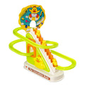 New Electric Auto Sliding Track Yellow Duck Climbing Stairs Slot Toys for Kids Ferris Wheel Educational Toys with Music Light