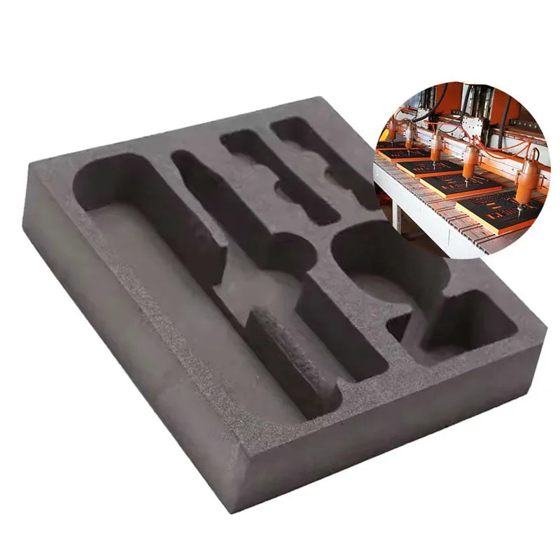 Factory Custom EVA Molded Shape Foam Carved Packaging Lining Anti-Falling Eva Foam Mat Sheet 365x280x105mm Black XC Brand