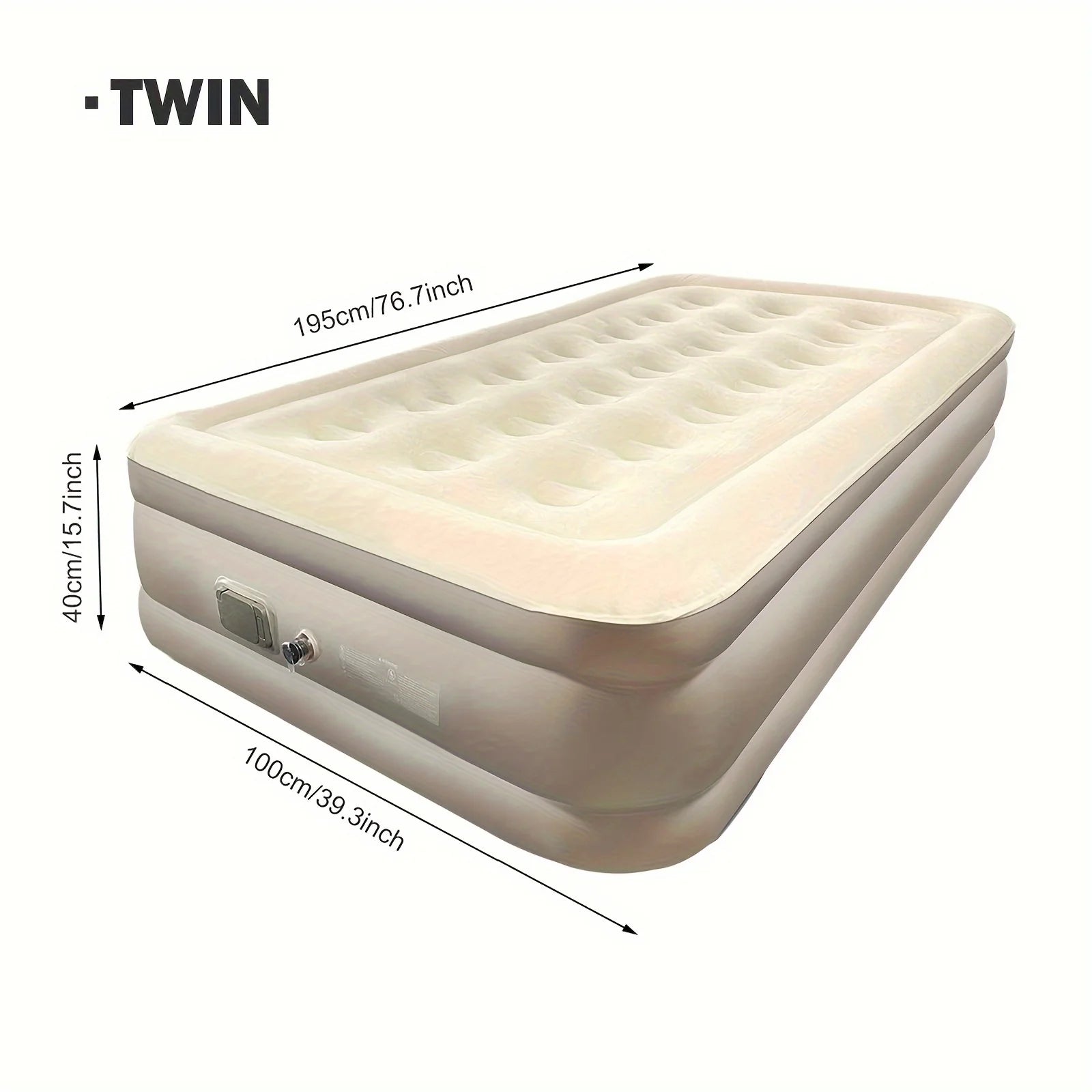 Modern Design Inflatable Mattress Folding Air Bed Built-in Pump Quilted Zip Cover for Camping Travel Park Hotel Home Use