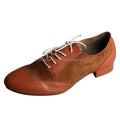 Customized Heel Latin Ballroom Brown Leather and Suede Dance Shoes Men 2.5CM