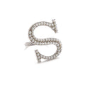 2025 Latest Design Metal Napkin Ring with 'A' 'C' 'J' 'K' 'M' 'S' Pearl Napkin Ring for Weddings Bulk Wholesale