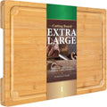 16x11 Inch Extra Large Bamboo Cutting Board with Juice Groove Heavy Duty Kitchen Chopping Board Charcuterie Cheese Serving Tray
