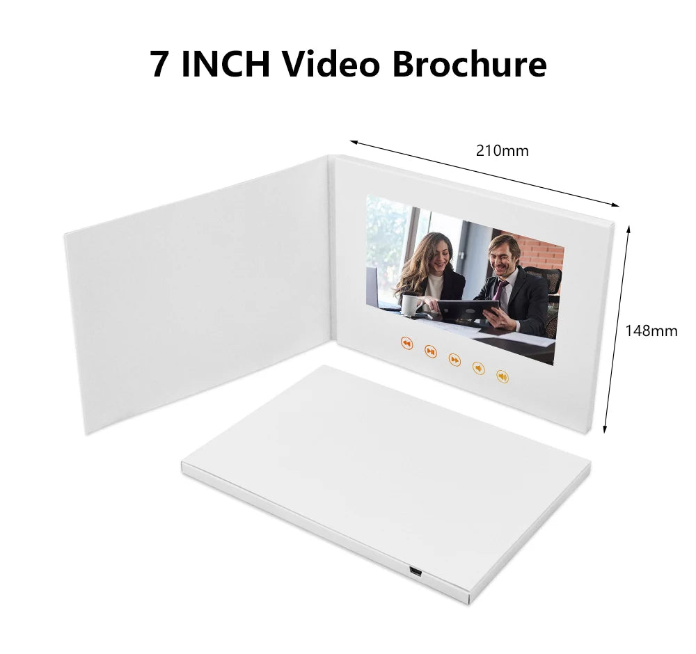 Custom Printing 7 Inch Lcd Screen Digital Invitation Video Greeting Card Brochure Wedding Video Book