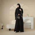 New Ramadan Eid Modest Fashion Traditional Rhinestones Beaded Balloon Wide Sleeves Dubai Muslim Abaya Robe Kihmar Dress