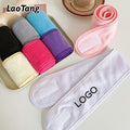 Custom Logo Spa Facial Terry Headband Spa Headband Stretch Towel Washable Facial Hairband Makeup Wrap Headbands