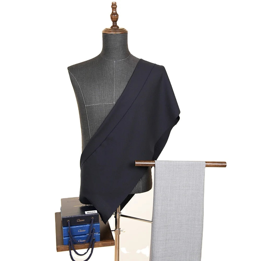 New 100% Wool Worsted Merino Wool/Polyester Woven Eco-Friendly Suiting Fabric for Men's Suits