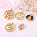 Wholesale Women's Fashion Micro Insert Zircon 14K Gold Plated Evil Eye Buddha Pendant Necklace Charm