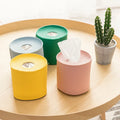 Pu Leather Round Toilet Tissue Box Car Home Kitchen Paper Holder with Elegant Style