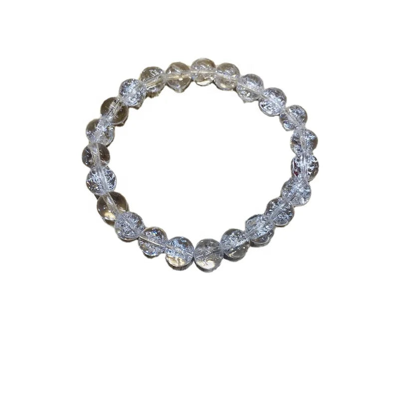 Healing Crystal Stone Loose Beads Rainbow Cracked Clear Quartz Bracelets for Ornament