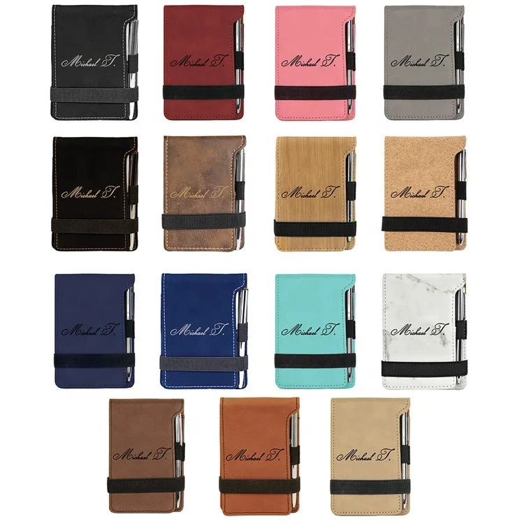 Custom Blank Laserable Leatherette Notepad With Logo Office Promotion Gift Personalized Portable Mini Pocket Notebook