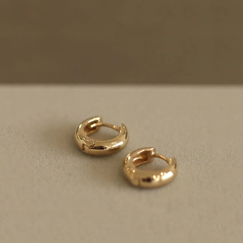 Fine Jewelry Minimalist INS 18K Gold Plated Pure 925 Sterling Silver Small Hoop Earrings for Women Girls