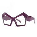 Purple Lens Sunglasses Irregular Polygon Cateye Oversized Frame Sunny Popular Cat Eye High Pointed Eyewear Purple Glasses