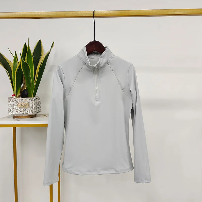 Wholesale Equitacion Long Sleeves Horse Riding Base Layer Racing Show Shirt  Quick Dry Equestrian Clothing for Women
