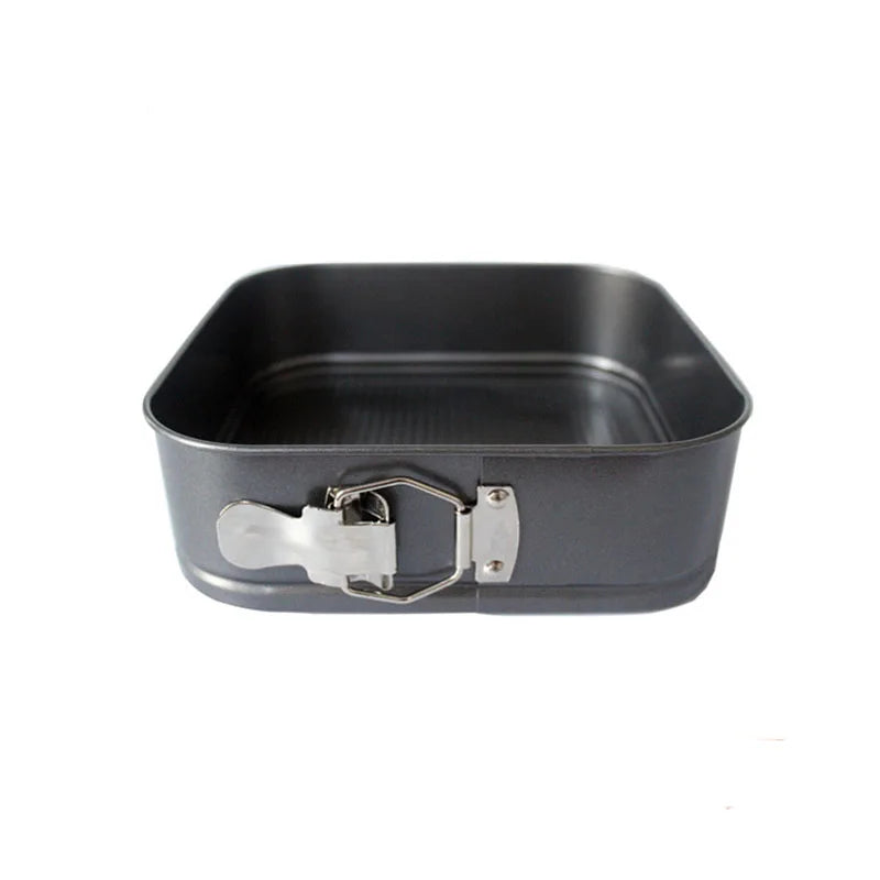 Carbon Steel Non-Stick Square Locking Springform Cake Pan with Removable Bottom Chiffon/Oven Baking Mold Set