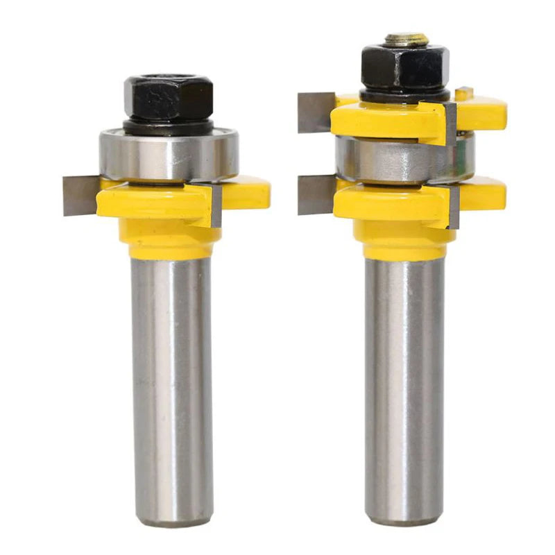 2pcs 12.7mm Shank 6.35mm Carbide 3 Tooth Woodworking  Grooving Milling Cutter Slot Joint Router Bits
