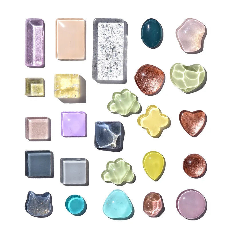 10Pcs/Set Nail Art Crystal Display Clear Bar Tips Holder Acrylic Chart Manicure Tools UV Gel Polish Glass Display Japanese Style