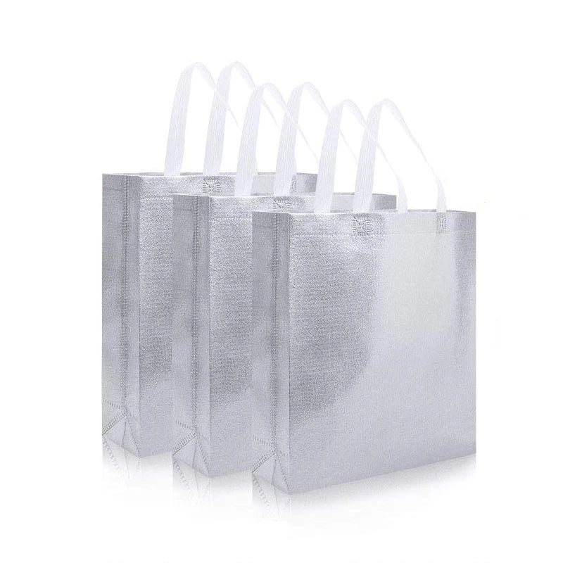Cangnan Diy Silver Coloring Custom Gold Laser Laminated Metallic Non Woven Shopping Tote Bag