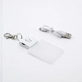 Blank USB Crystal Square Round Light Keyring Laser Engraving Acrylic Rechargeable 3D LED Keychain