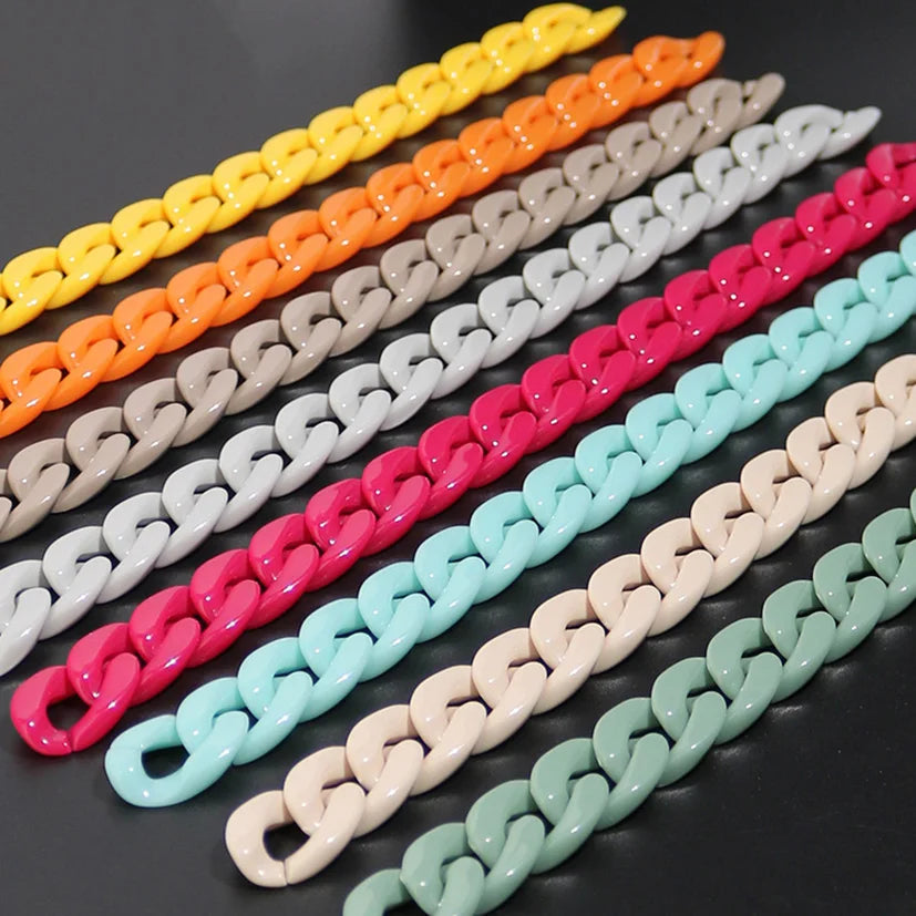 Deepeel AL338 30CM Candy Colors Acrylic Chains Accessories for Bag DIY Mobile Phone Acrylic Buckles