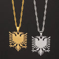 Fashion Jewelry Women Metal Alloy Silver Gold Stainless Steel Albanian Eagle Necklace Jewelry