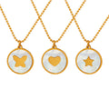 Pendant Necklace Seashell Shell Necklace Lovely Versatile White Womens Jewelry Women's Stainless Steel Charm Necklaces Round