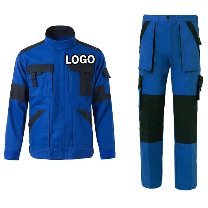 Custom Logo Work Clothes Workwear Jacket Pants Trousers Construction Safety Working Scrubs Uniforms Set