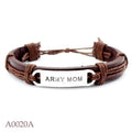 Army Mom Genuine Leather Bracelet
