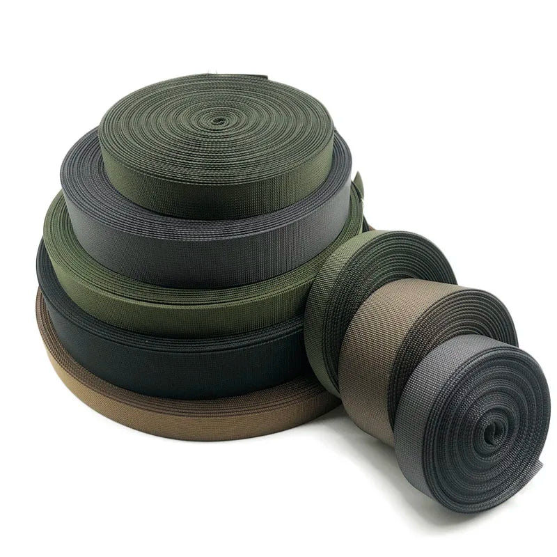 Wholesale High Quality Black Herringbone Style Webbing Tape Strap Plain Weave High Tenacity Nylon Tactical Outdoor Bags