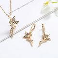 Aaa Cz Teenagers Joyas Little Girls Jewelry Set 18 k Necklace with Zirconia Pendant Christmas Gift fairy Jewelry Set for Girls