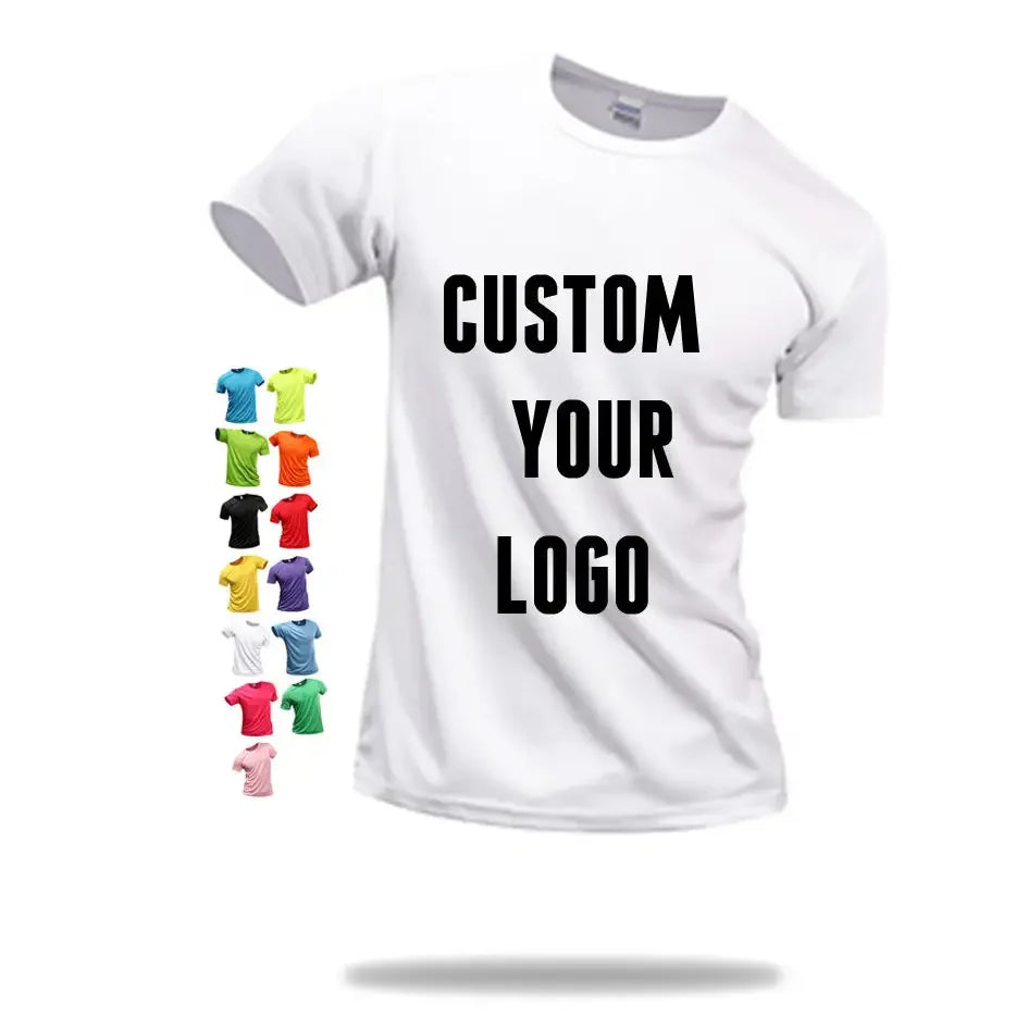 Dry Fit T Shirt 100% Polyester T Shirt Sublimation Blanks Tshirt With Logo Custom Logo Printed T Shirt Men Plain T-shirt for Men