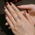 New Fashion Earring Necklace Zircon Jewelry Set Sterling Silver 925 Snake Ring Custom Gemstone DIY