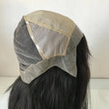 Stock Long 180% Density  Dark Brown Virgin Human Hair Silk Base Lace Wig with Pu Edge