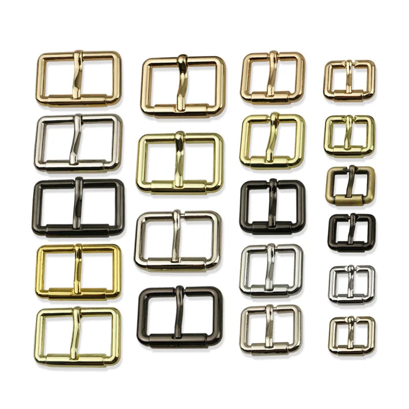 Adjustable Brass Metal Square Belt Pin Buckles for Handbag Accessories Gold Plated High Quality Customizable Colors