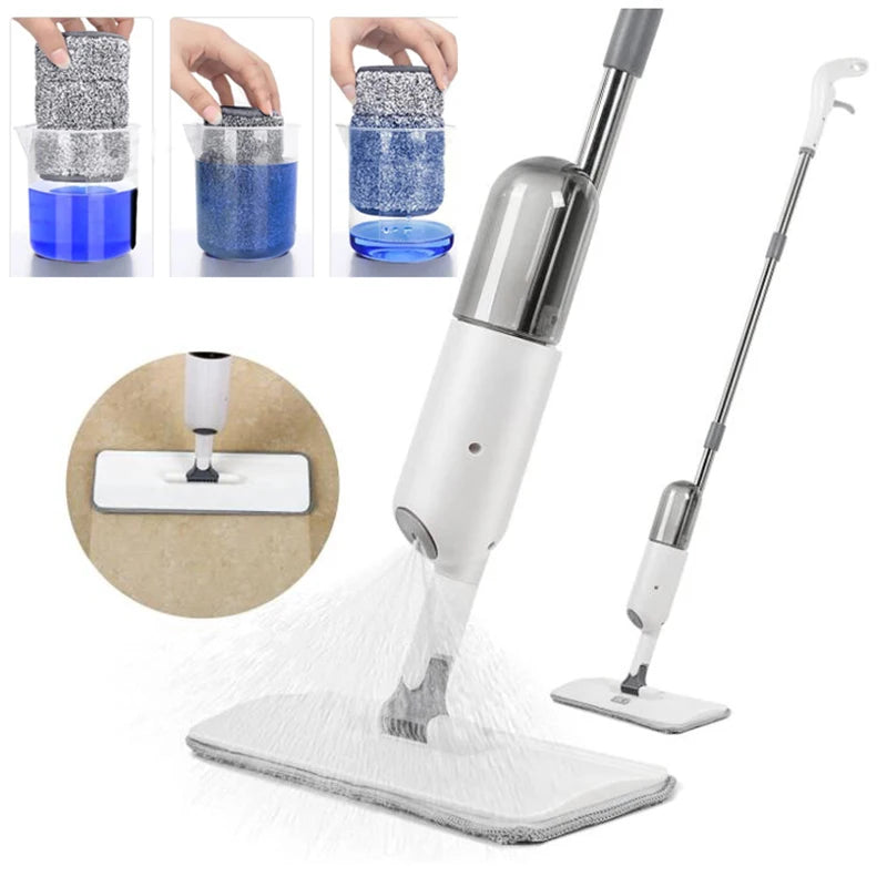 Spray Floor Mop 360 Degree Handle Mop Laminate Wood Ceramic Tiles Floor Cleaning Mop with Reusable Microfiber Pads  Home Kitchen