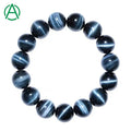 ArthurGem Rare AAAA Quality Blue Tiger Eye Bracelets Natural Healing Stone Blue Tiger Eye Beaded Bracelets for Women Men