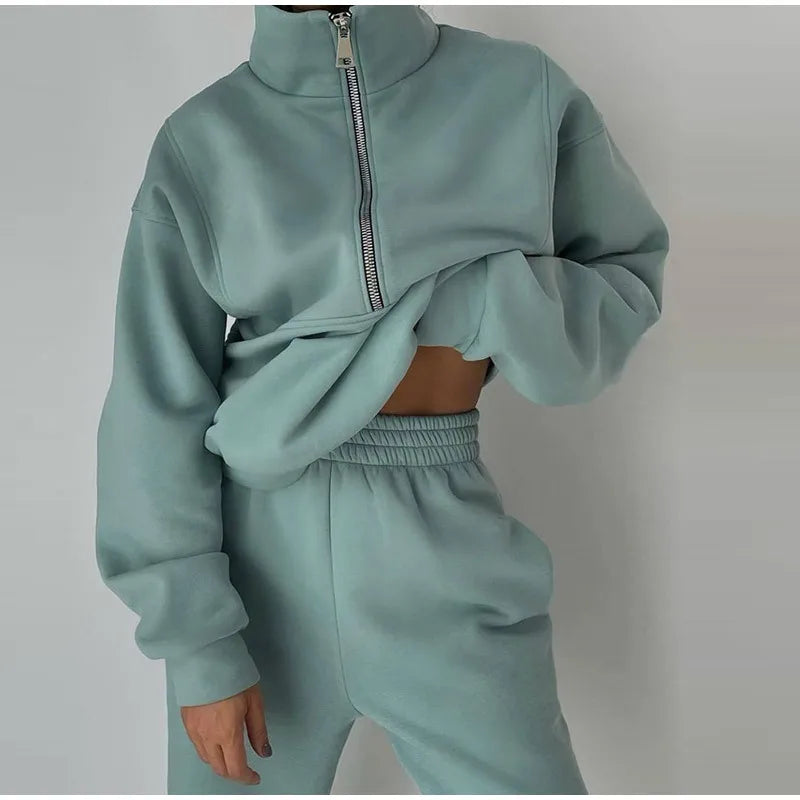 2023 Autumn New Fashion Custom logo Casual Suit Loose Hoodie Trousers Casual 2 Piece Set Women