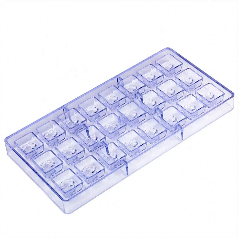 Leaf Shape 24 Cavity Fondant Cake Candy Moulds 3D Clear Plastic Chocolate Mold for Baking