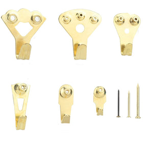 Shanfeng 120 Pieces Professional Photo Frame Hooks Picture Hanging Kit with Nails for Wall Mount Hook up