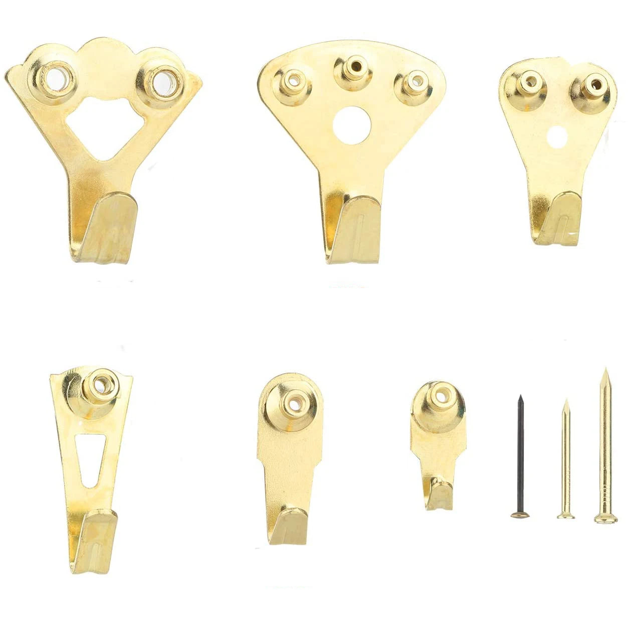 Shanfeng 120 Pieces Professional Photo Frame Hooks Picture Hanging Kit with Nails for Wall Mount Hook up
