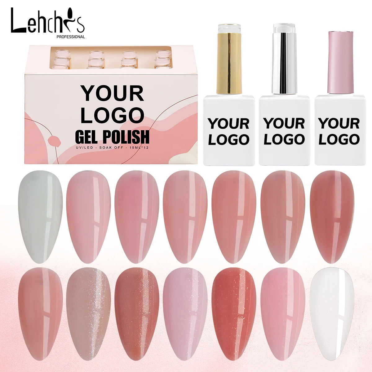 Lehchis 15ml Base HEMA FREE Premium Quality Flexible Elastic Texture Nail Building Gel Nail Art DIY Luxury Rubber Base Gel