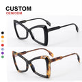 Lmamba Fashion Customized Women Cat Eye Acetate Eyeglasses Frames Colorful Wholesale Optical Glasses Logo